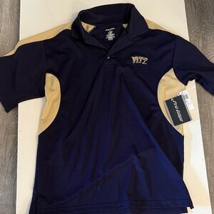 Pro Edge Navy and Gold Embroidered Pitt Polo